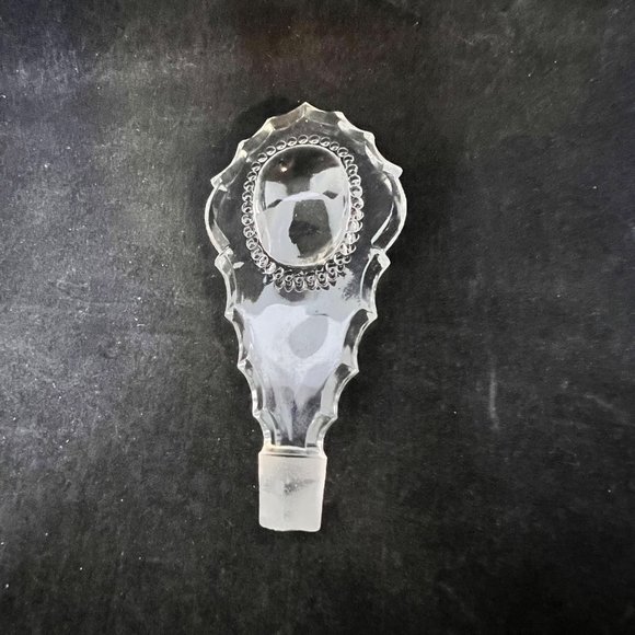 Vintage L E Smith Glass Co Beaded Medallion Perfume Bottle With Stopper - Picture 8 of 10